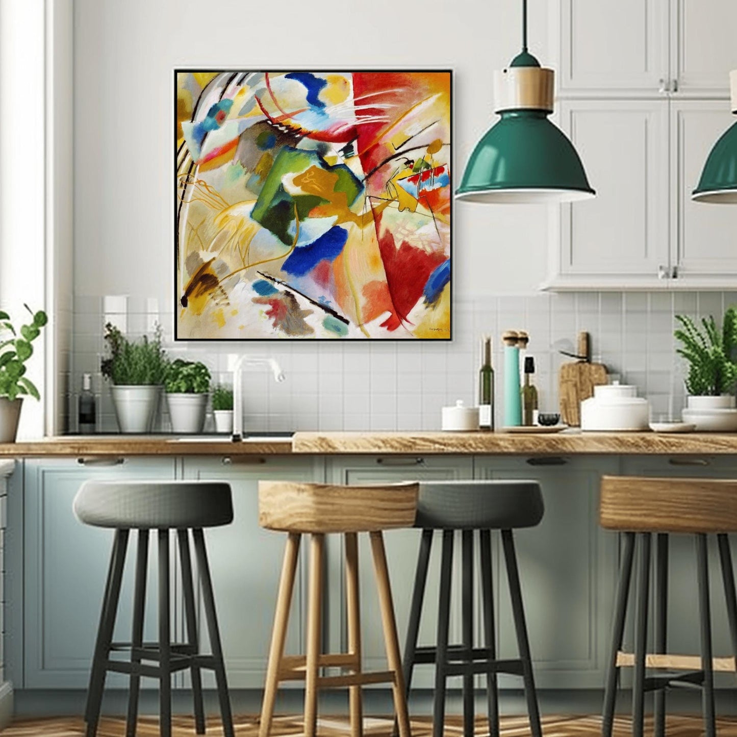 Wassily Kandinsky Abstract Expressionist Art Dynamic Geometric Print - Bauhaus Decor