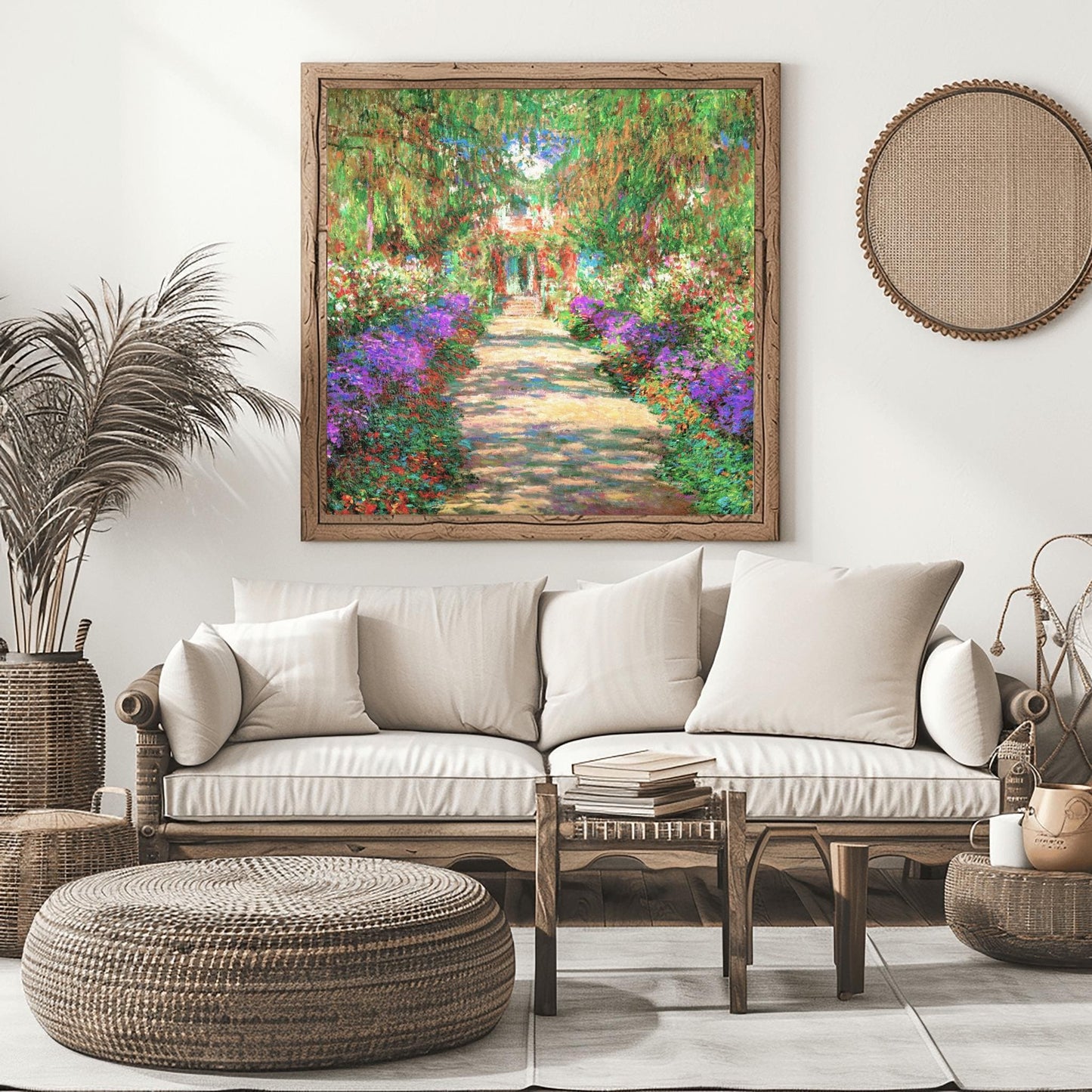 Monet Garden Path Art Print: Impressionist Floral Landscape Poster