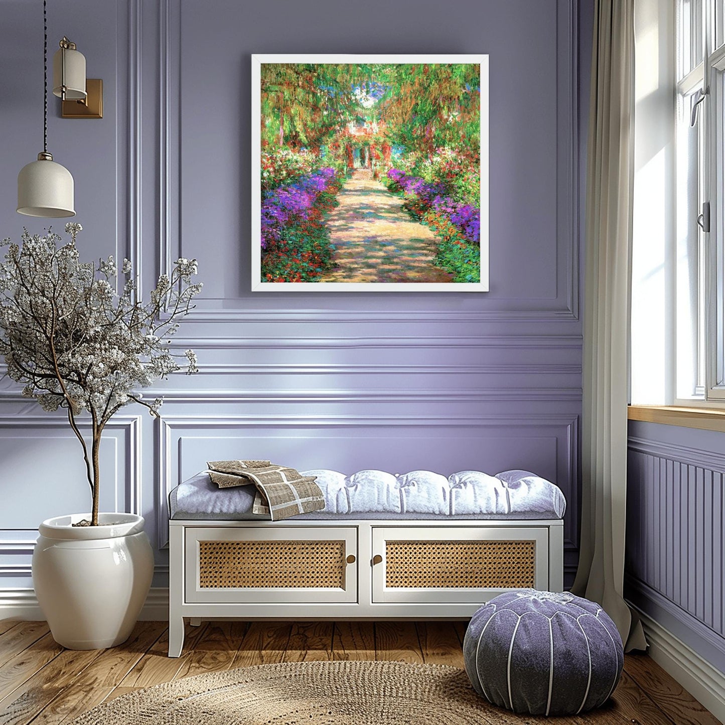 Monet Garden Path Art Print: Impressionist Floral Landscape Poster