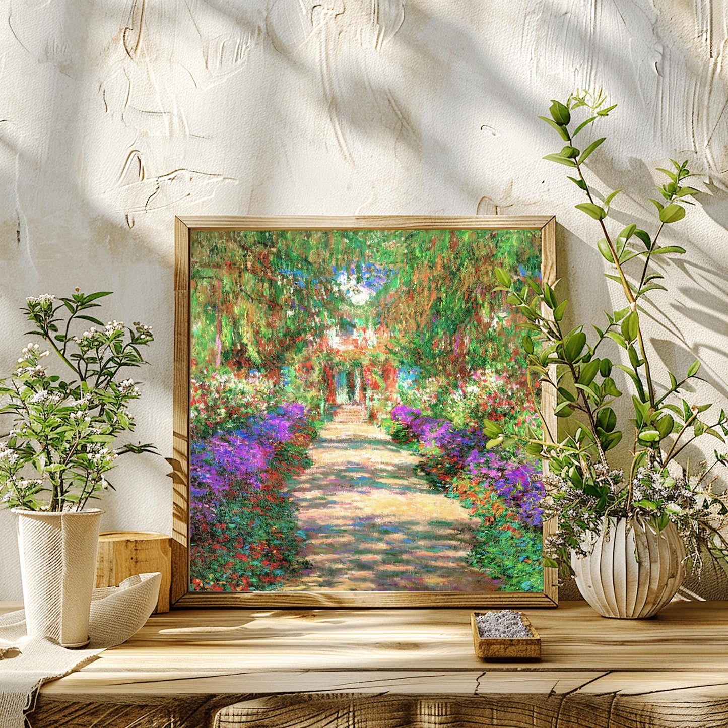 Monet Garden Path Art Print: Impressionist Floral Landscape Poster