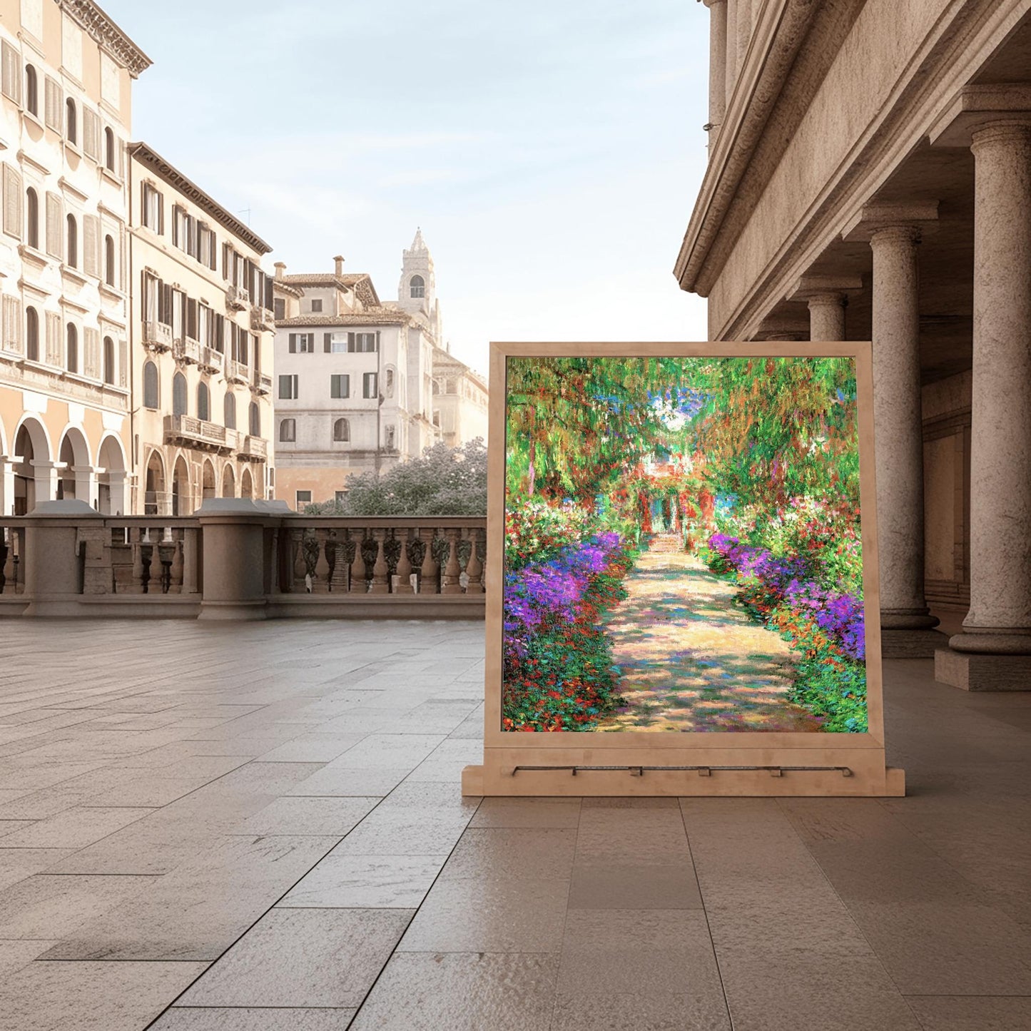 Monet Garden Path Art Print: Impressionist Floral Landscape Poster