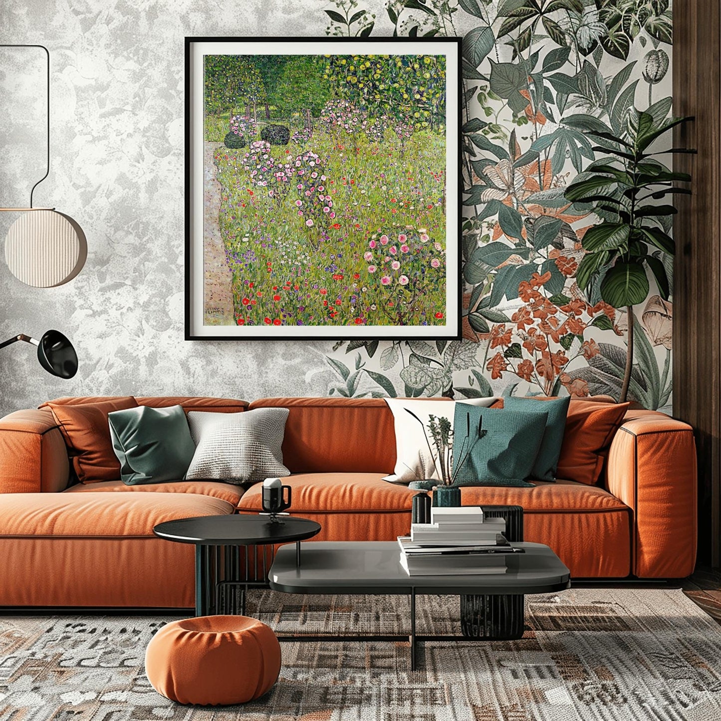 Gustav Klimt Flower Garden Print: Lush Impressionist Art Nouveau Poster