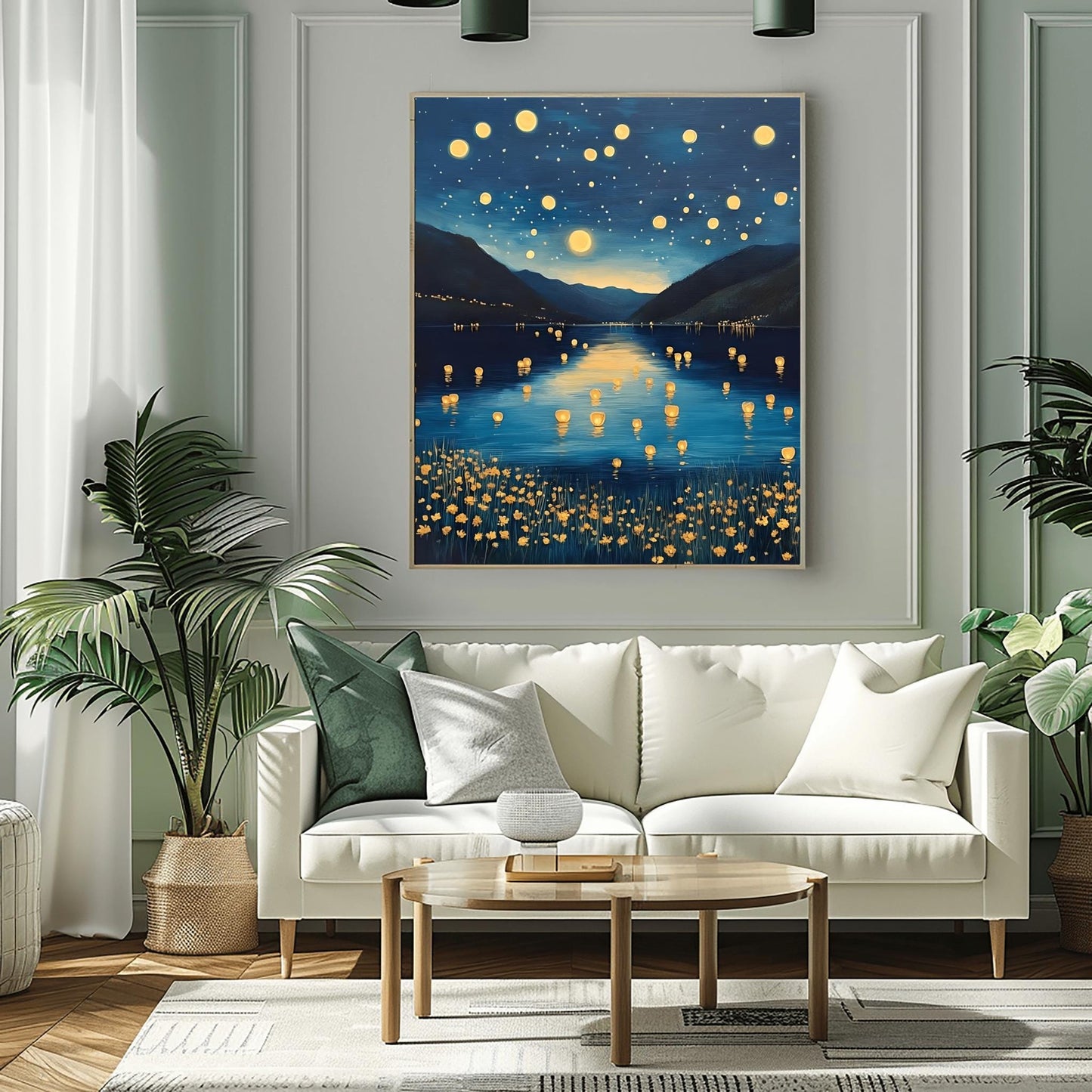 Gustav Klimt Moon Night Print: Starry Tree Art, Exhibition Poster