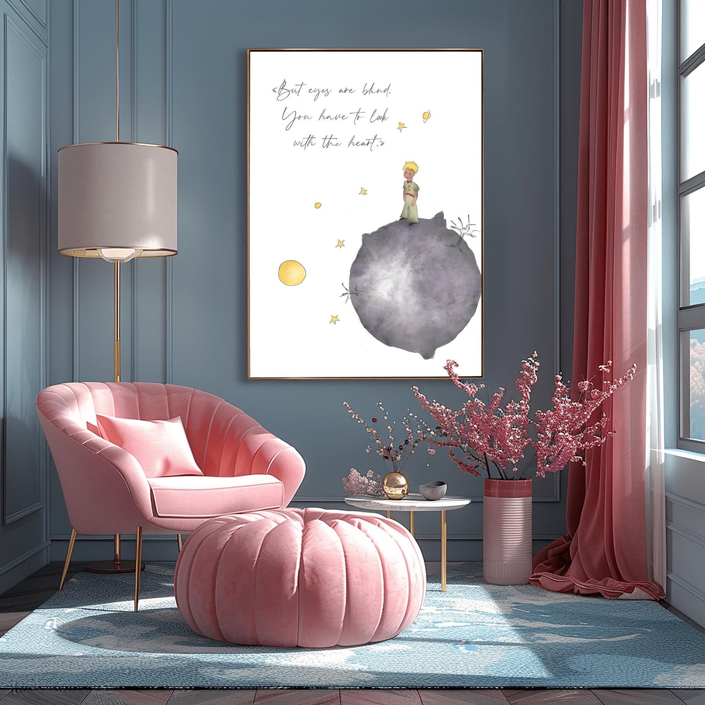 The Little Prince Quote Print: Watercolor Nursery Wall Art