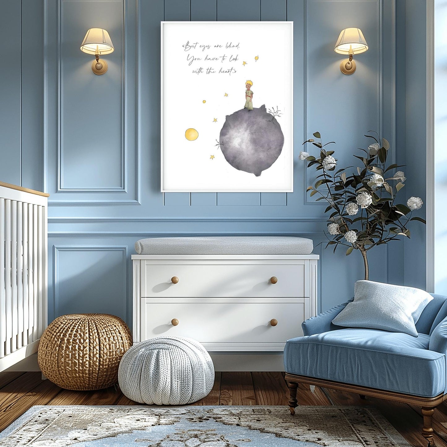 The Little Prince Quote Print: Watercolor Nursery Wall Art