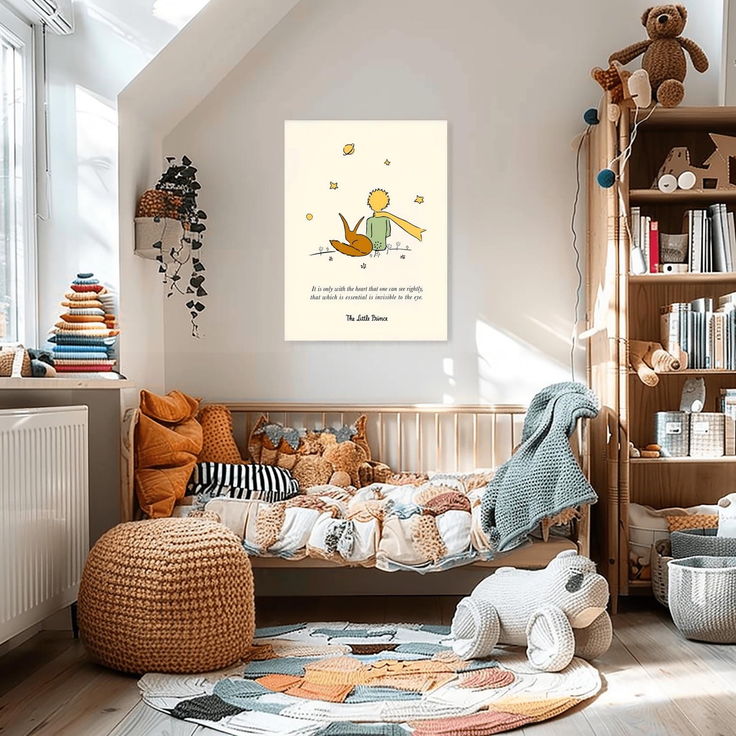 The Little Prince Print: Fox Illustration, Classic Nursery Quote