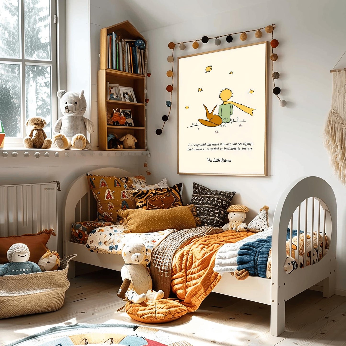 The Little Prince Print: Fox Illustration, Classic Nursery Quote
