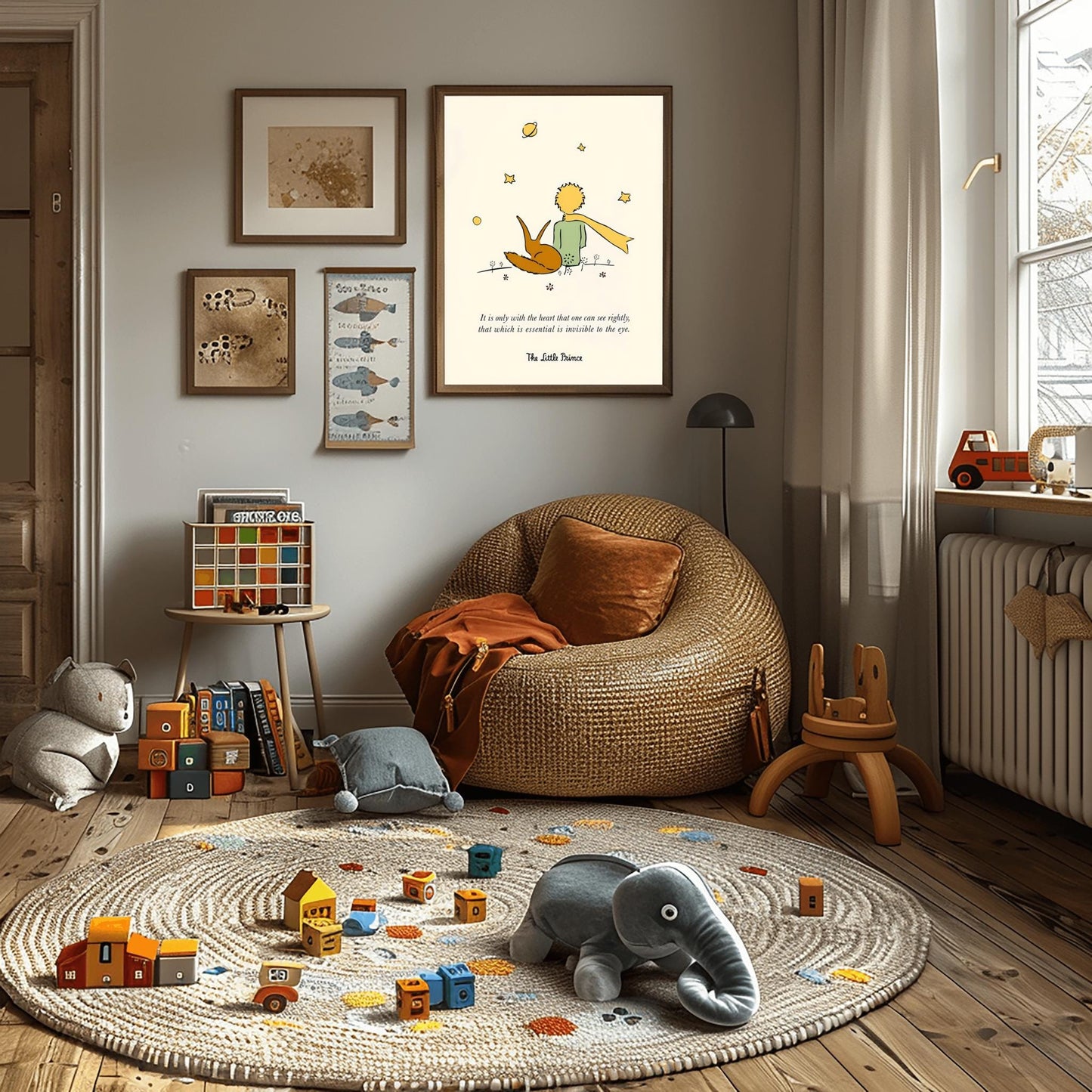 The Little Prince Print: Fox Illustration, Classic Nursery Quote