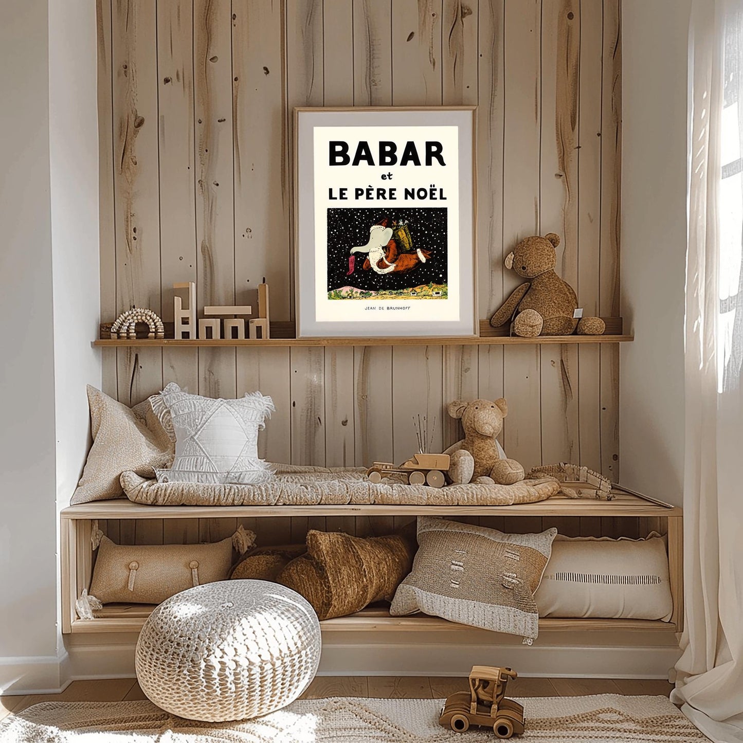 Babar the Elephant Print: Retro Nursery Decor, Kids Room Art