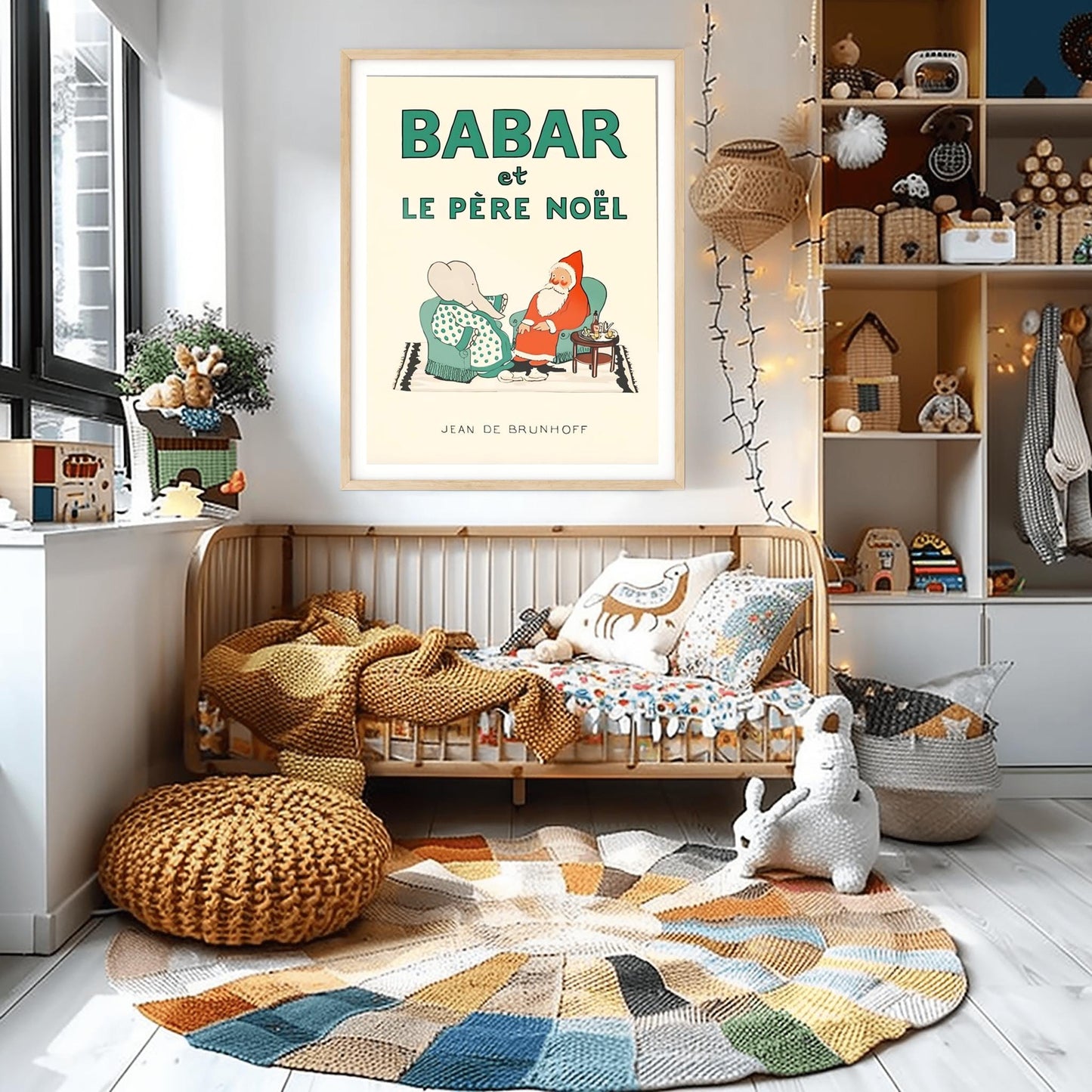 Babar the Elephant Print: Retro Nursery Decor, Kids Room Art