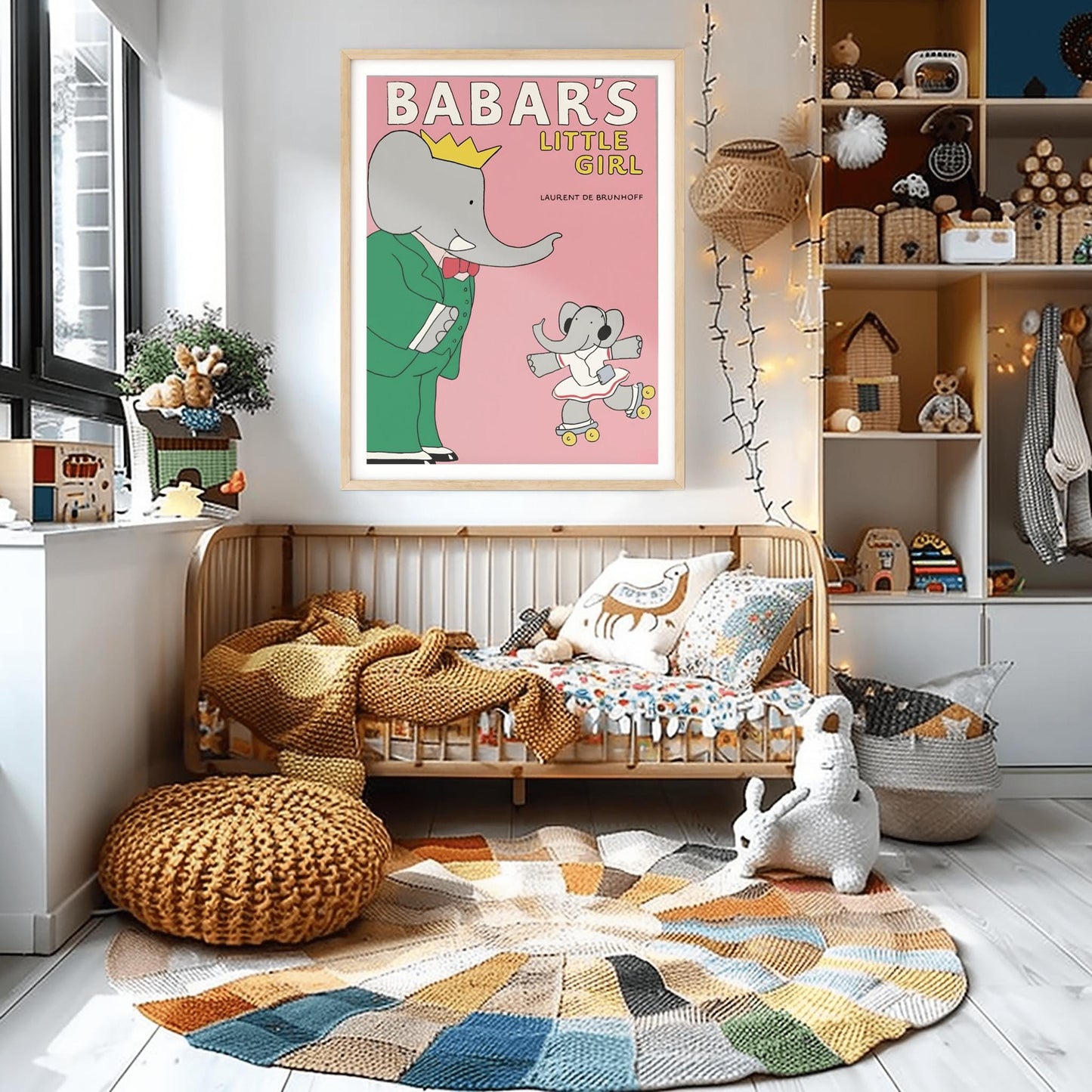 Babar the Elephant Print: Retro Nursery Decor, Playroom Wall Art