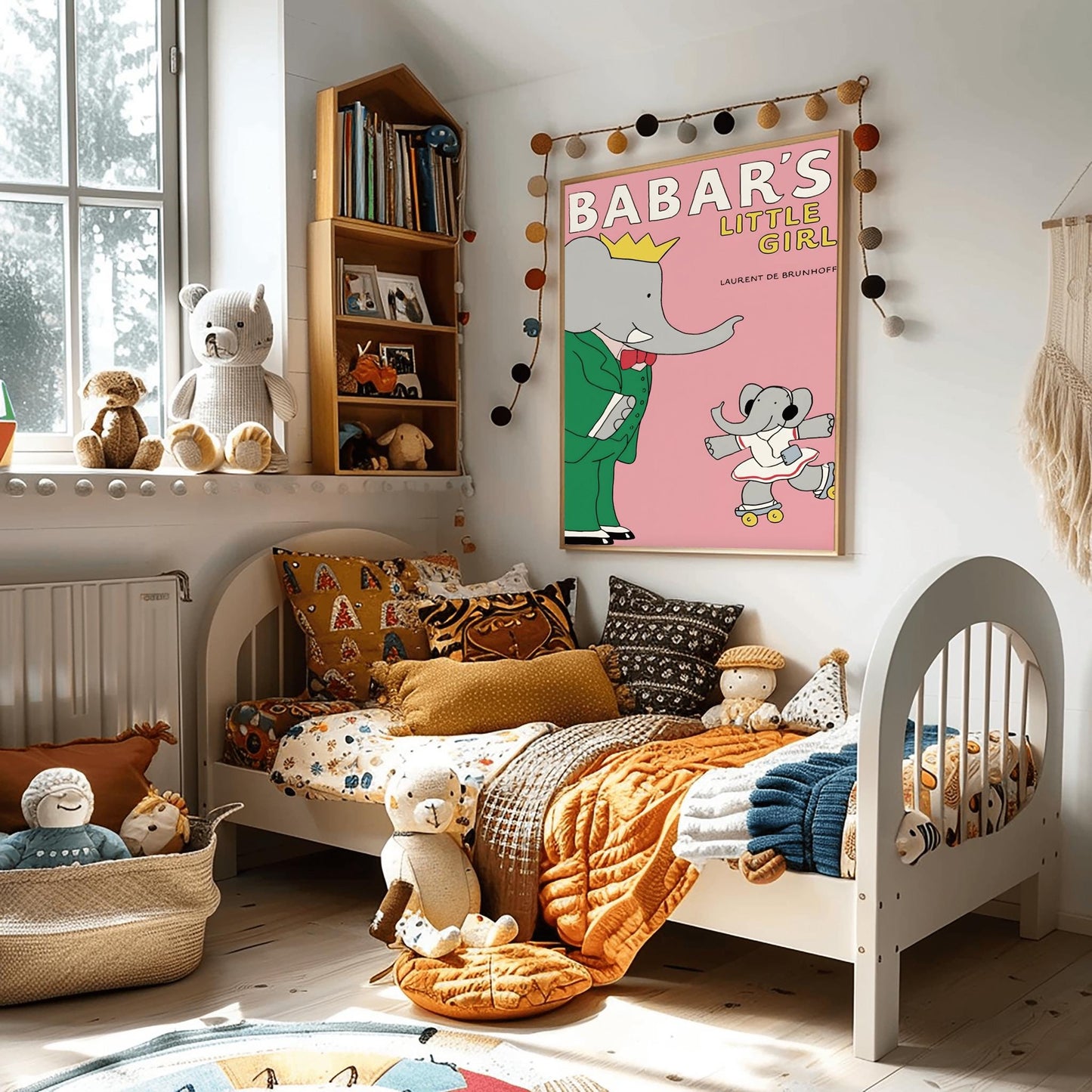 Babar the Elephant Print: Retro Nursery Decor, Playroom Wall Art