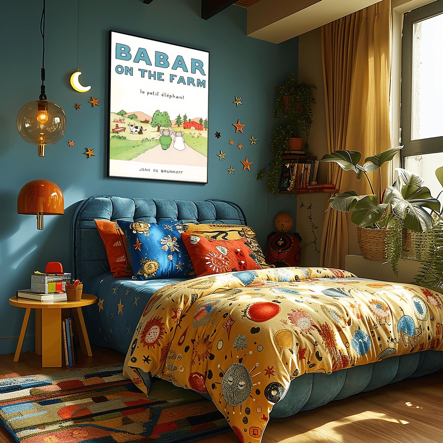 Babar the Elephant Print: Retro Nursery Decor, Kids Room Art