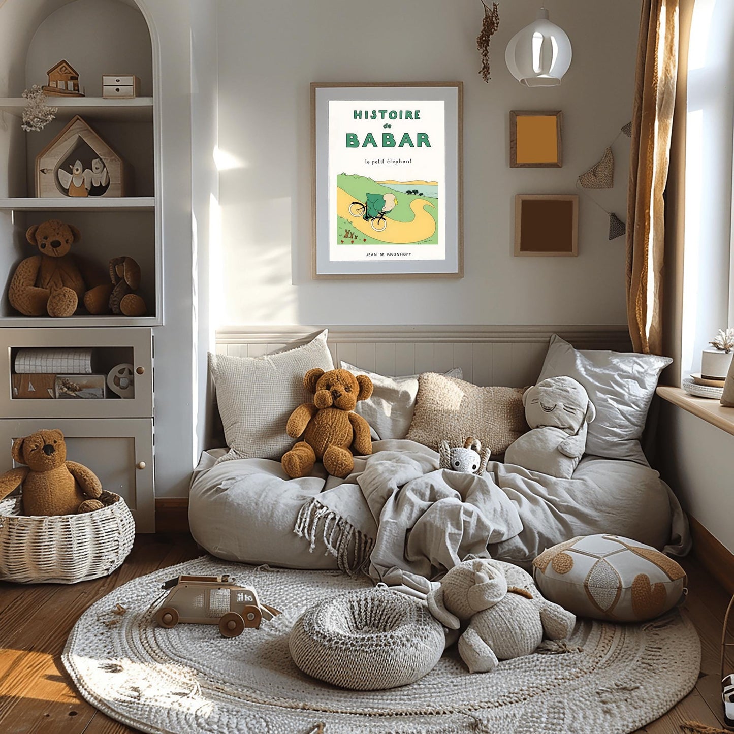 Babar the Elephant Print: Retro Nursery Decor, Kids Room Art