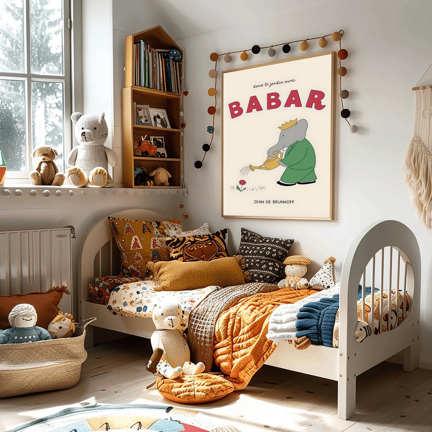 Babar the Elephant Print: Retro Nursery Decor, Kids Room Wall Art