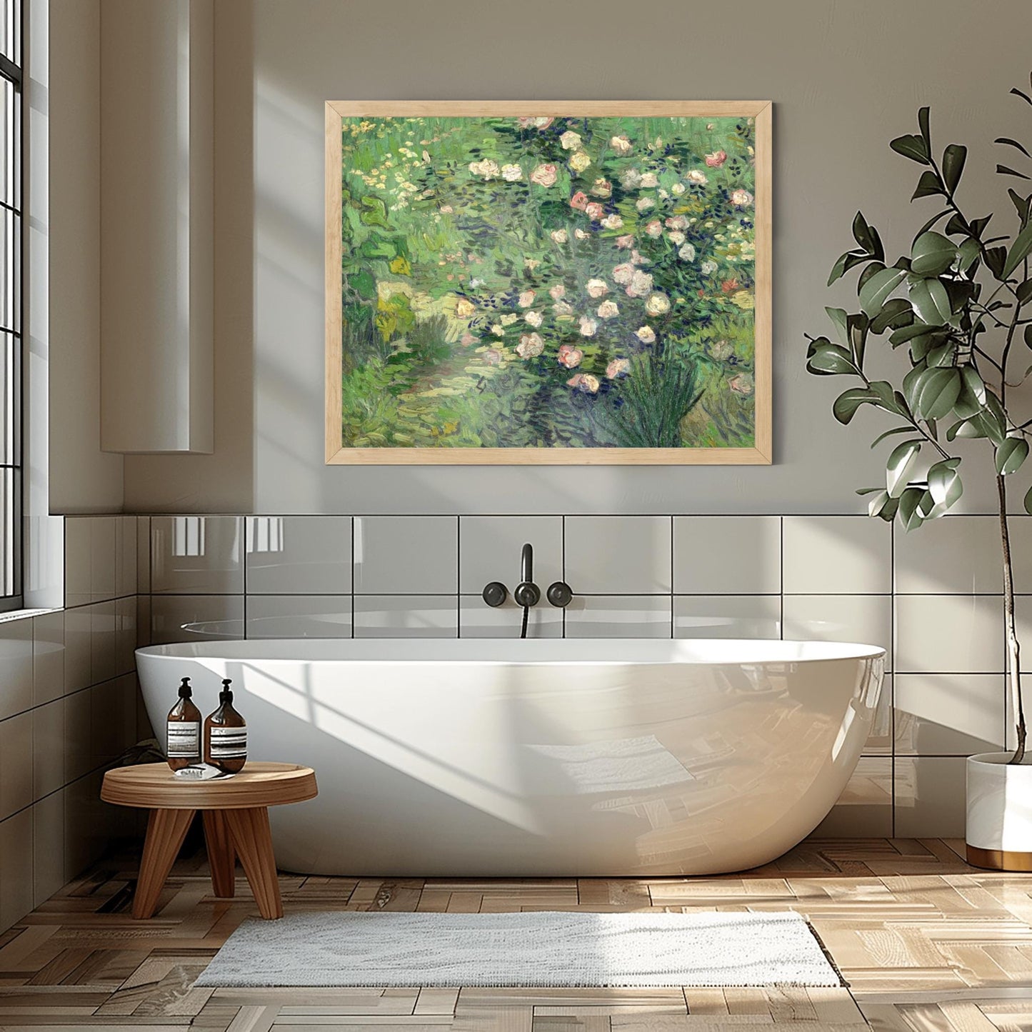 Vincent Van Gogh Roses Print, French Impressionist Landscape, Flowers Meadow Art, Poster Wall Art, Digital Download, Aesthetic Floral Decor