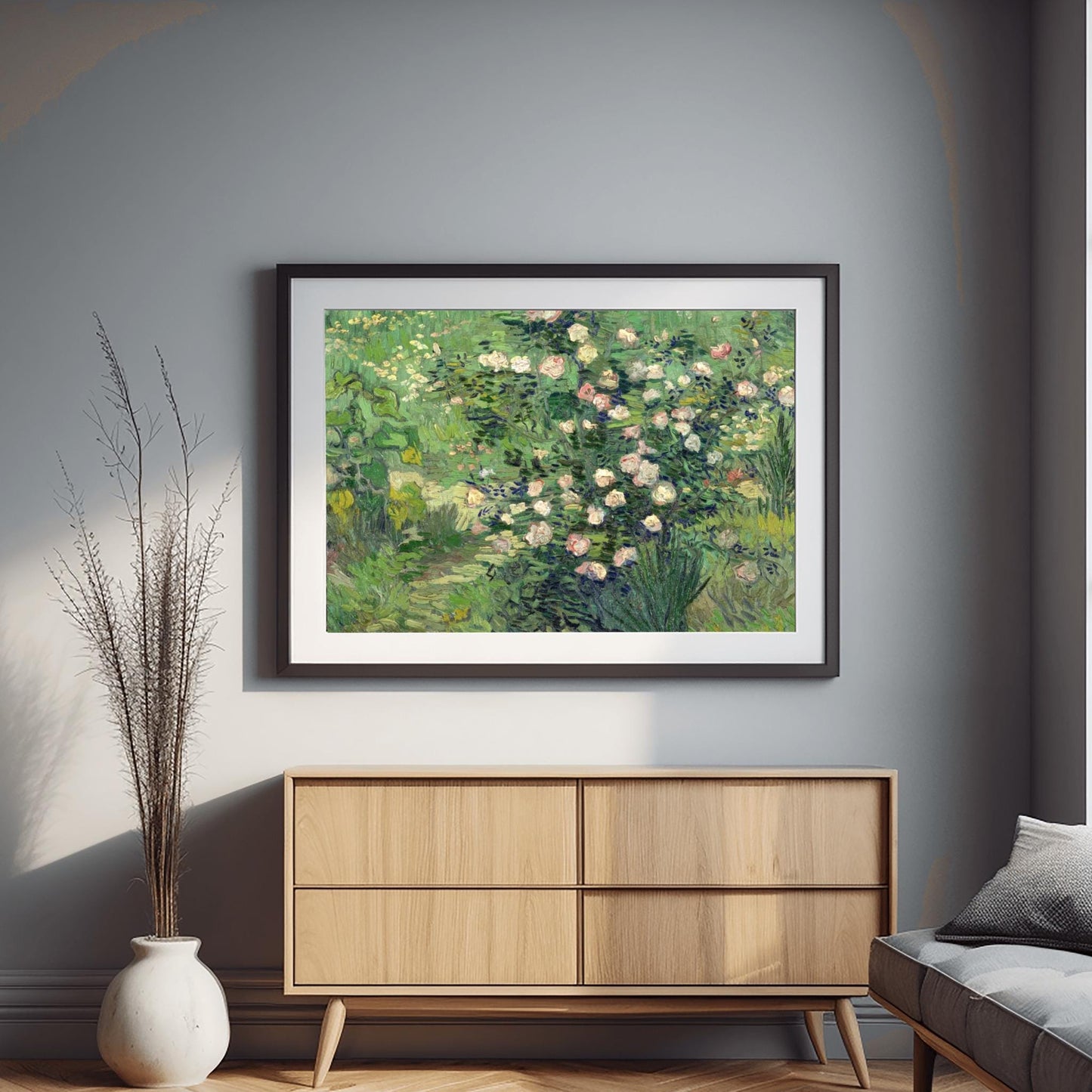 Vincent Van Gogh Roses Print, French Impressionist Landscape, Flowers Meadow Art, Poster Wall Art, Digital Download, Aesthetic Floral Decor