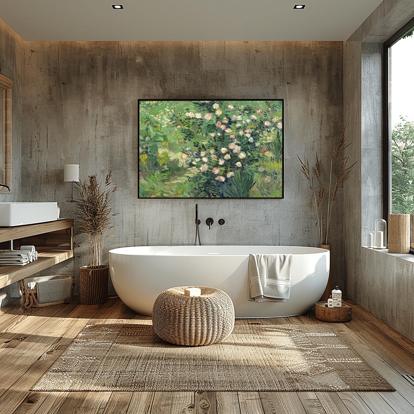 Vincent Van Gogh Roses Print, French Impressionist Landscape, Flowers Meadow Art, Poster Wall Art, Digital Download, Aesthetic Floral Decor