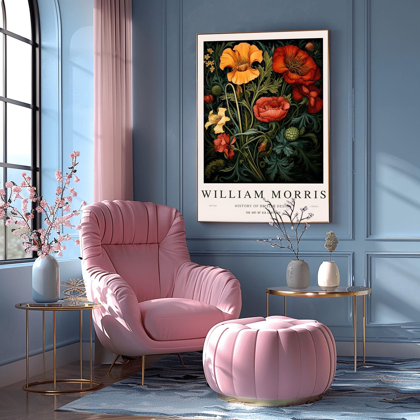 William Morris Kew Gardens Print: Vintage Floral Art Nouveau Poster