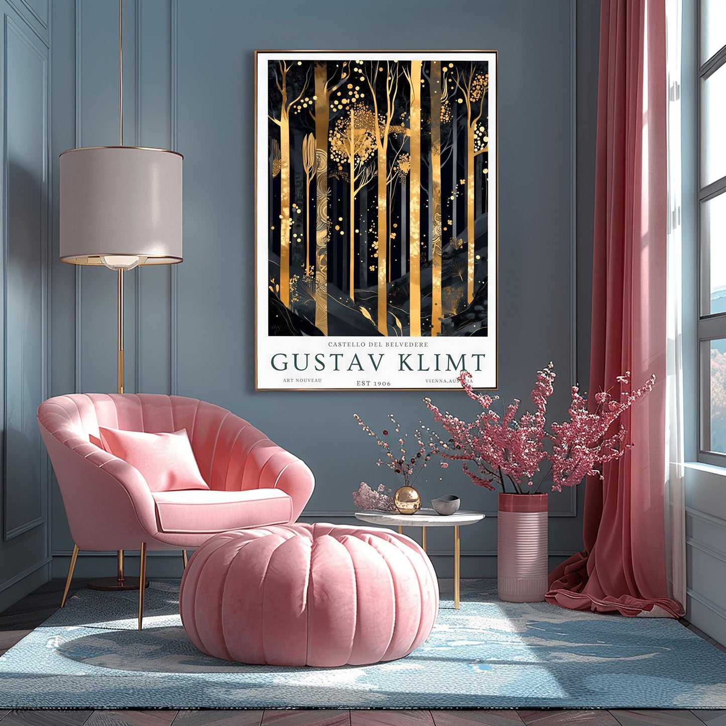 Gustav Klimt Flower Garden Print: Art Nouveau Botanical Art