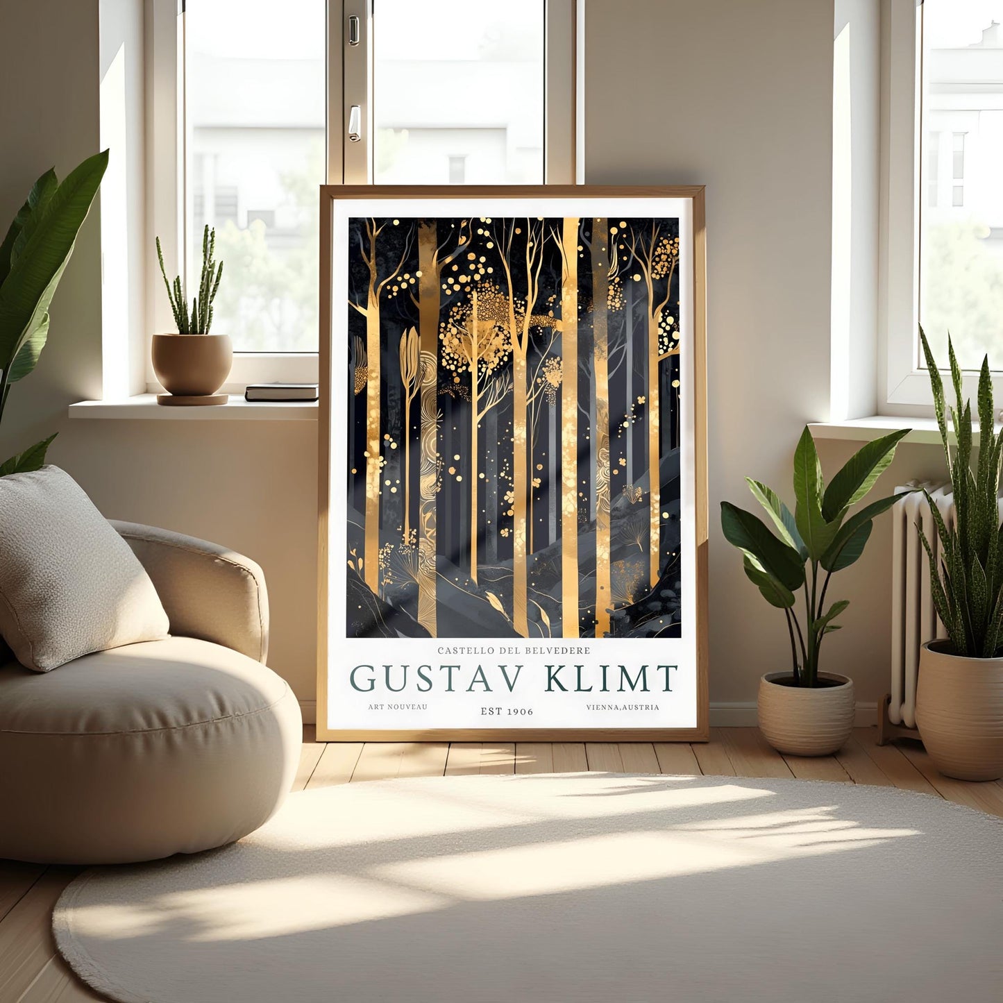 Gustav Klimt Flower Garden Print: Art Nouveau Botanical Art