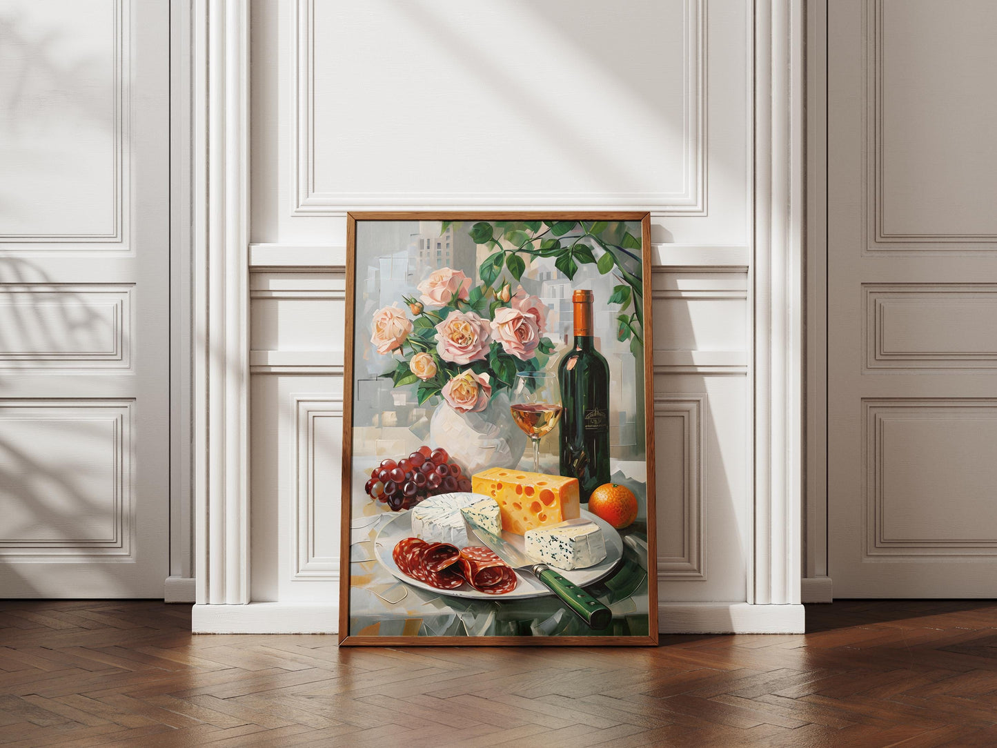 Vintage Mediterranean Food Poster: Retro Kitchen Tablescape Art Print