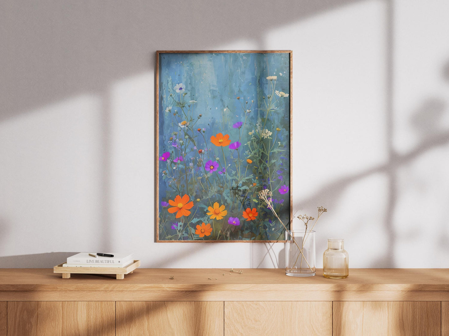 Wildflower Wall Art Print: Vintage Botanical Digital Download