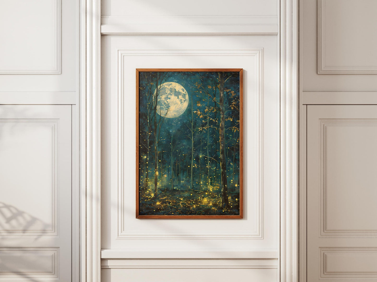 Mystical Moon & Stars Print: Dark Forest Landscape (Digital Download)