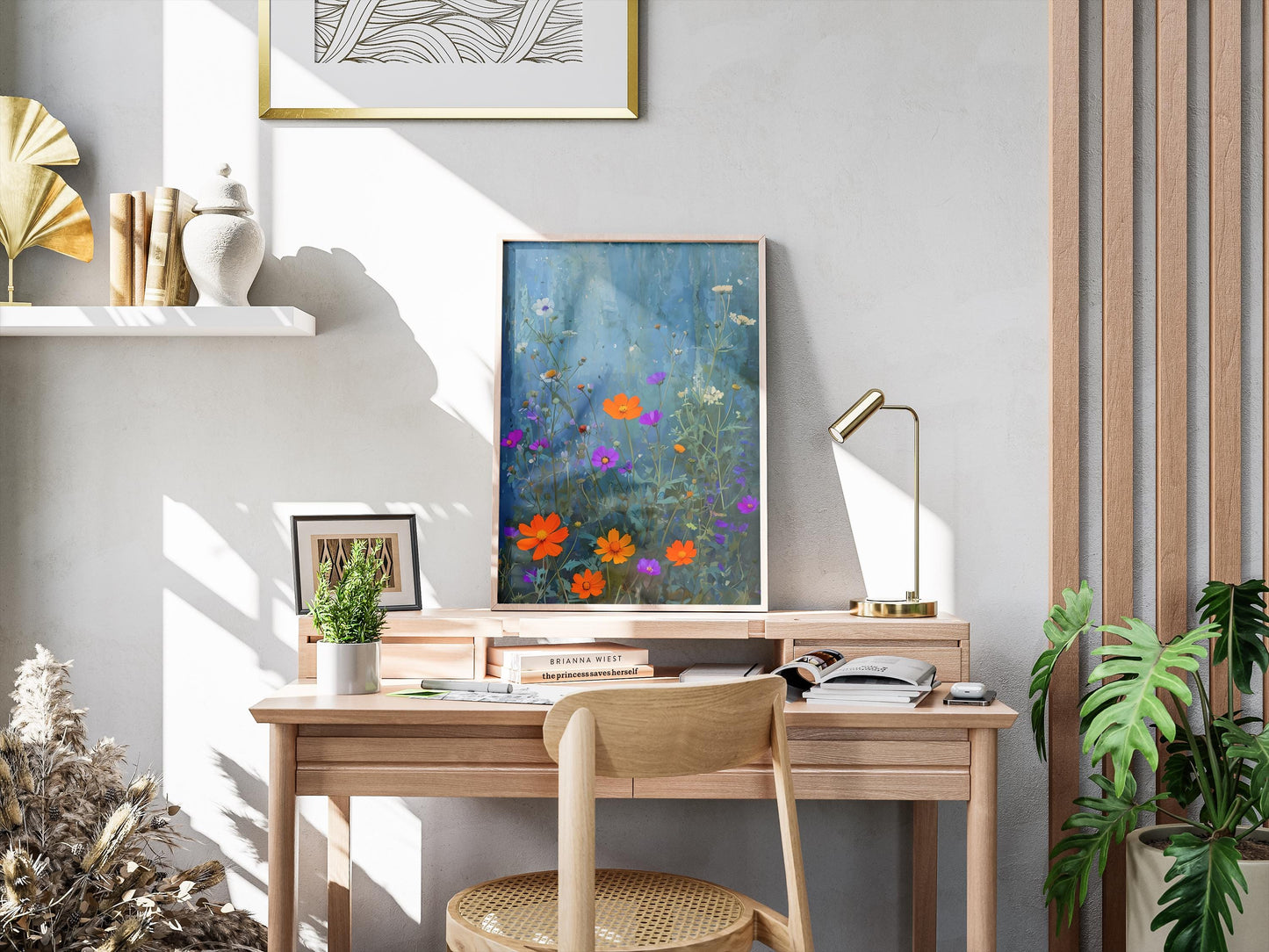 Wildflower Wall Art Print: Vintage Botanical Digital Download