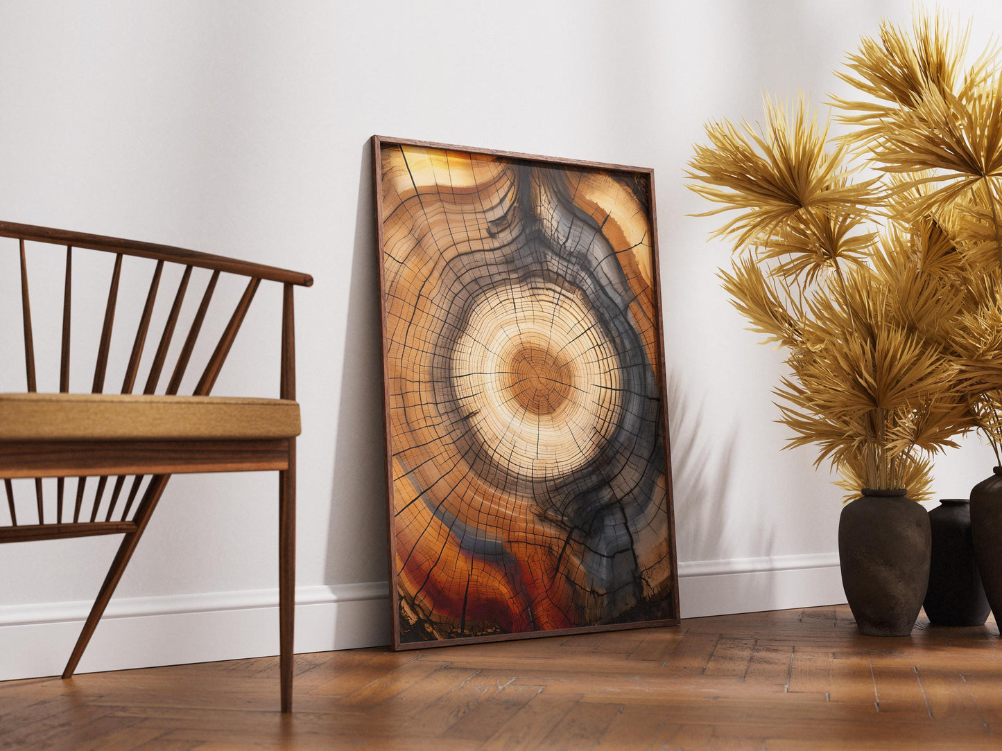 Abstract Tree Rings Art Print: Modern Farmhouse Decor (Digital Download)
