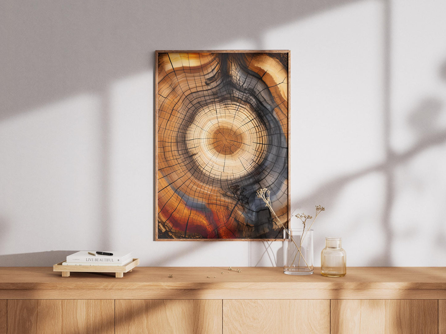 Abstract Tree Rings Art Print: Modern Farmhouse Decor (Digital Download)