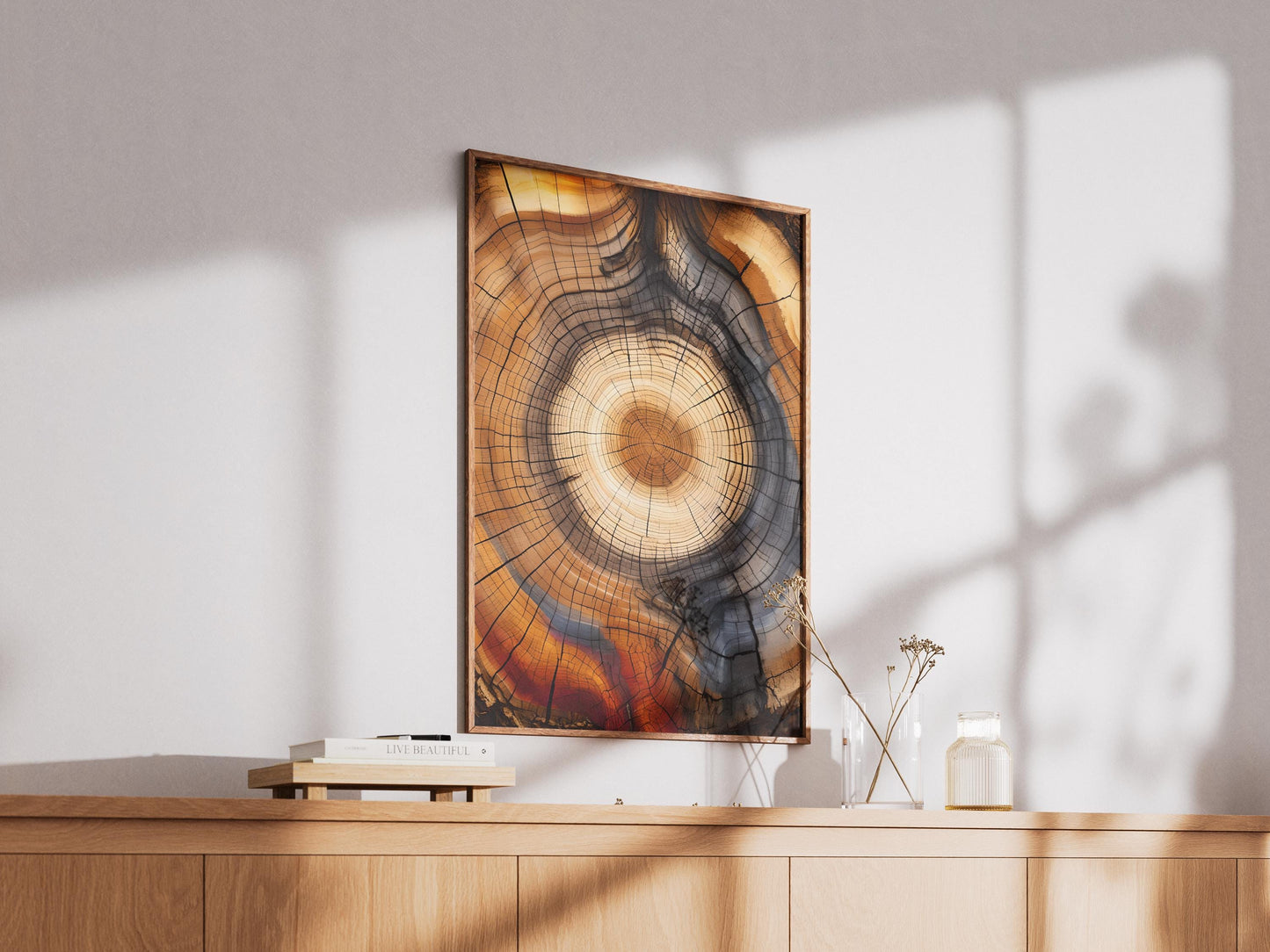 Abstract Tree Rings Art Print: Modern Farmhouse Decor (Digital Download)