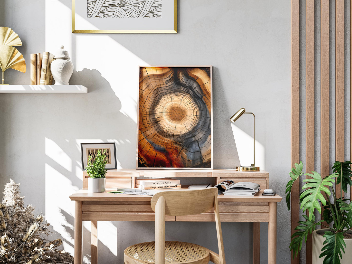 Abstract Tree Rings Art Print: Modern Farmhouse Decor (Digital Download)