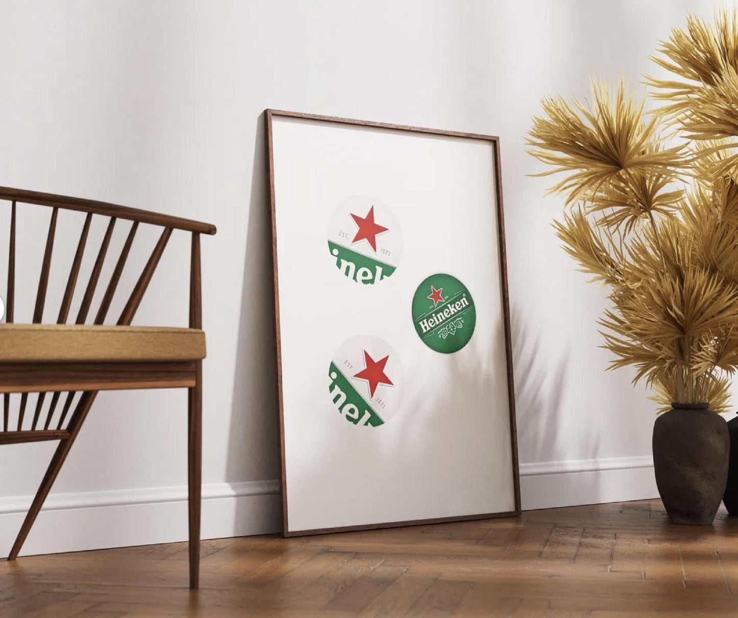 Heineken Bottle Caps Print: Man Cave Bar Decor (Digital Download)