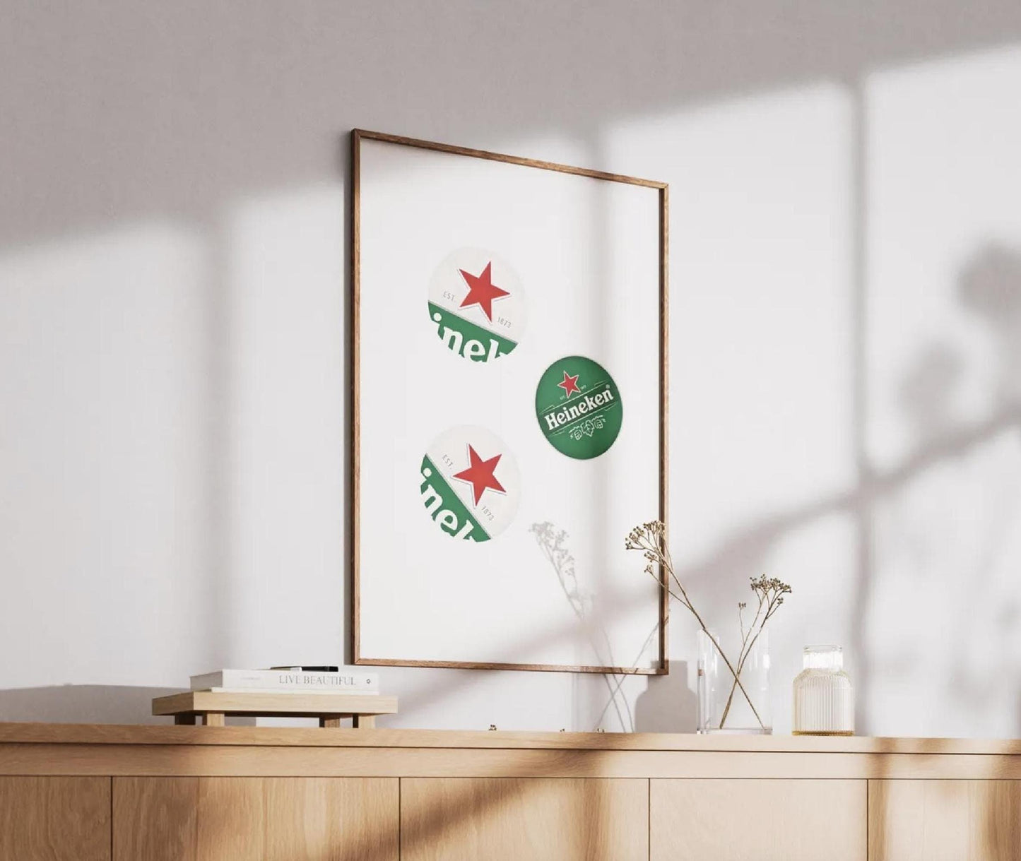 Heineken Bottle Caps Print: Man Cave Bar Decor (Digital Download)