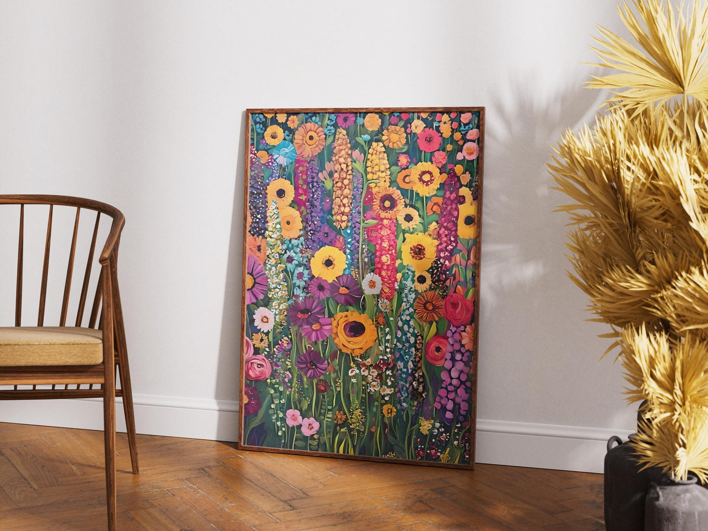 Gustav Klimt Flower Garden Print: Art Nouveau Botanical Wall Decor (Digital Download