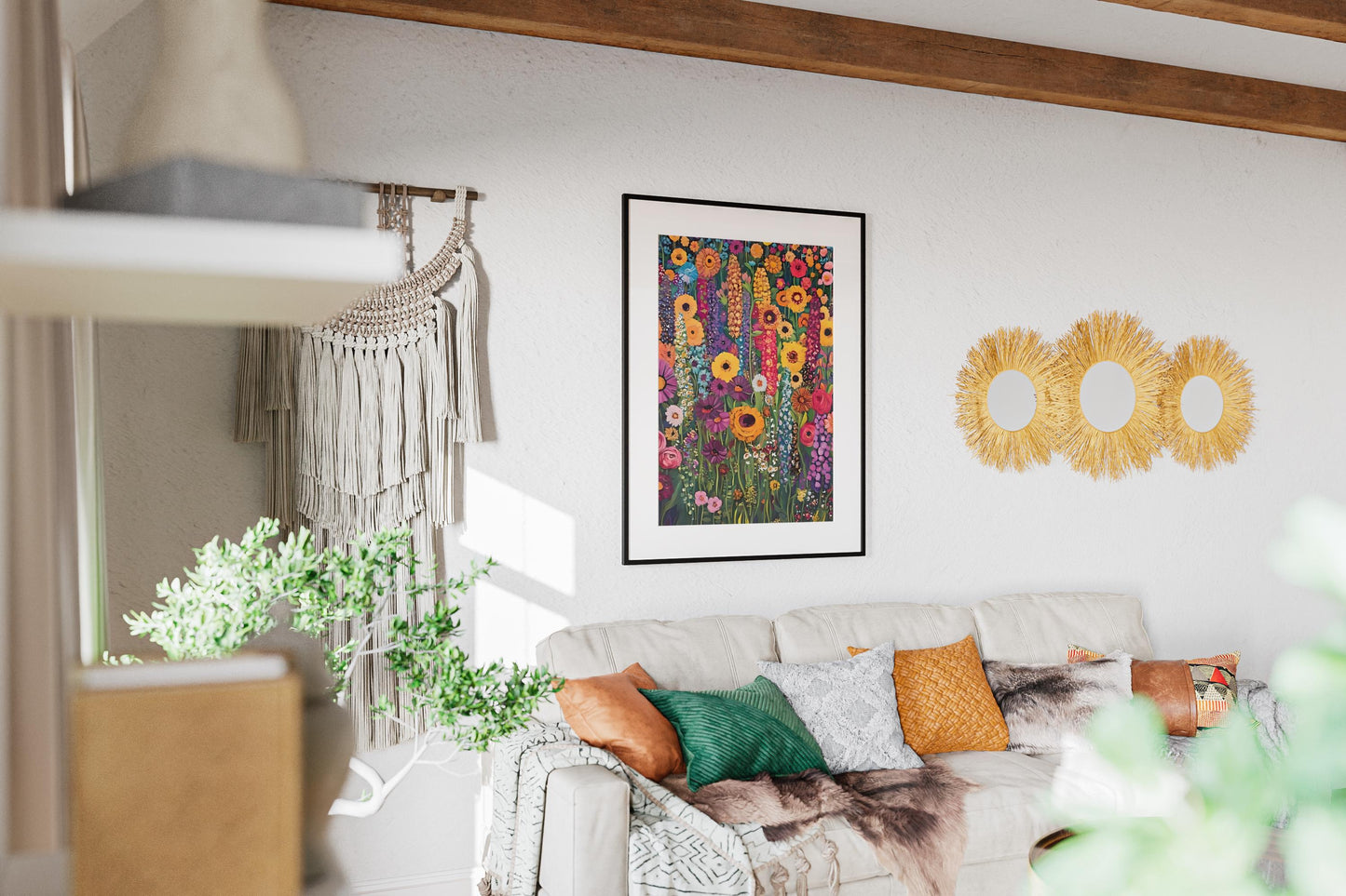 Gustav Klimt Flower Garden Print: Art Nouveau Botanical Wall Decor (Digital Download