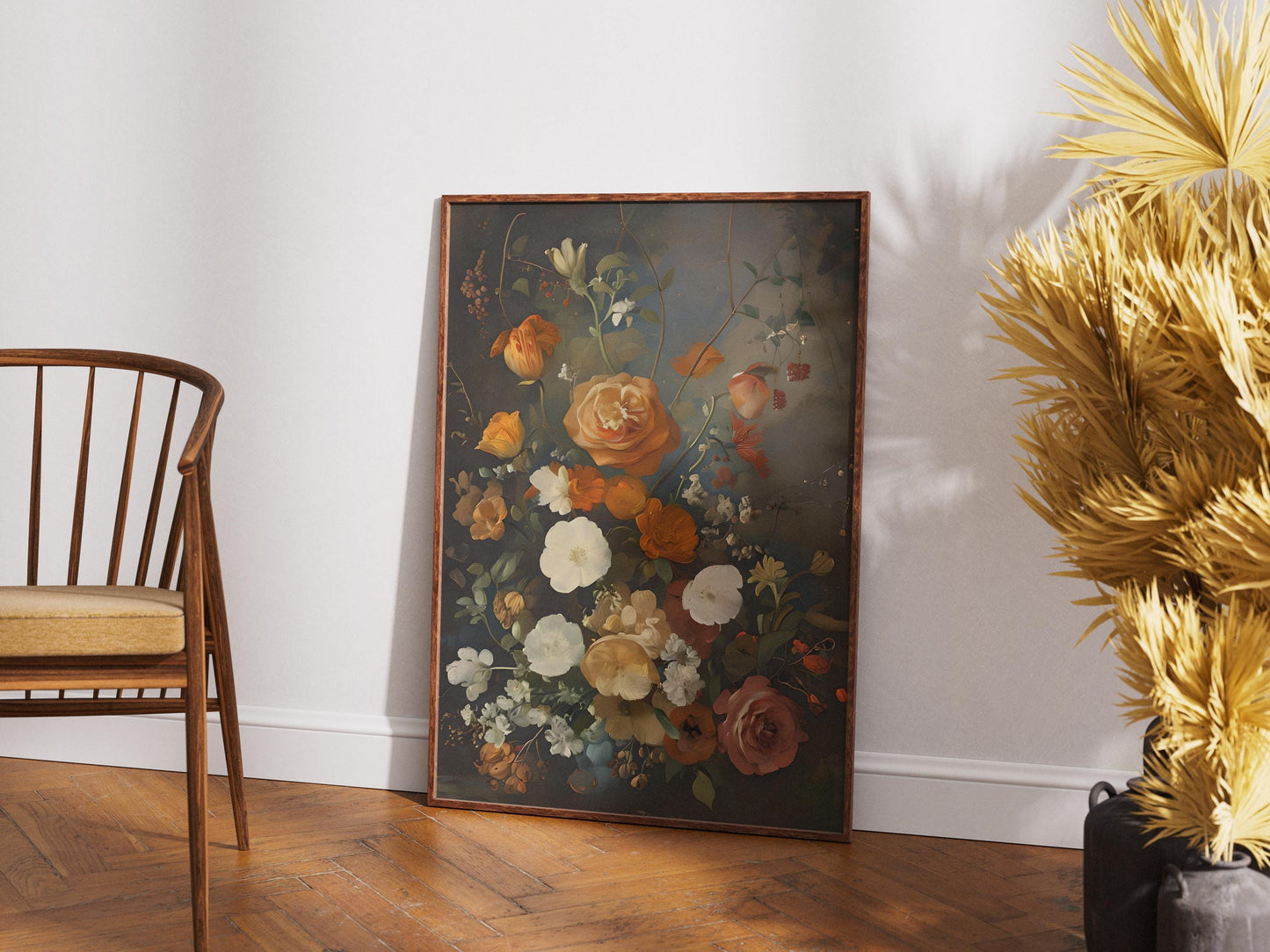 Vintage Fall Floral Print: Moody Autumn Botanical Art (Digital Download))