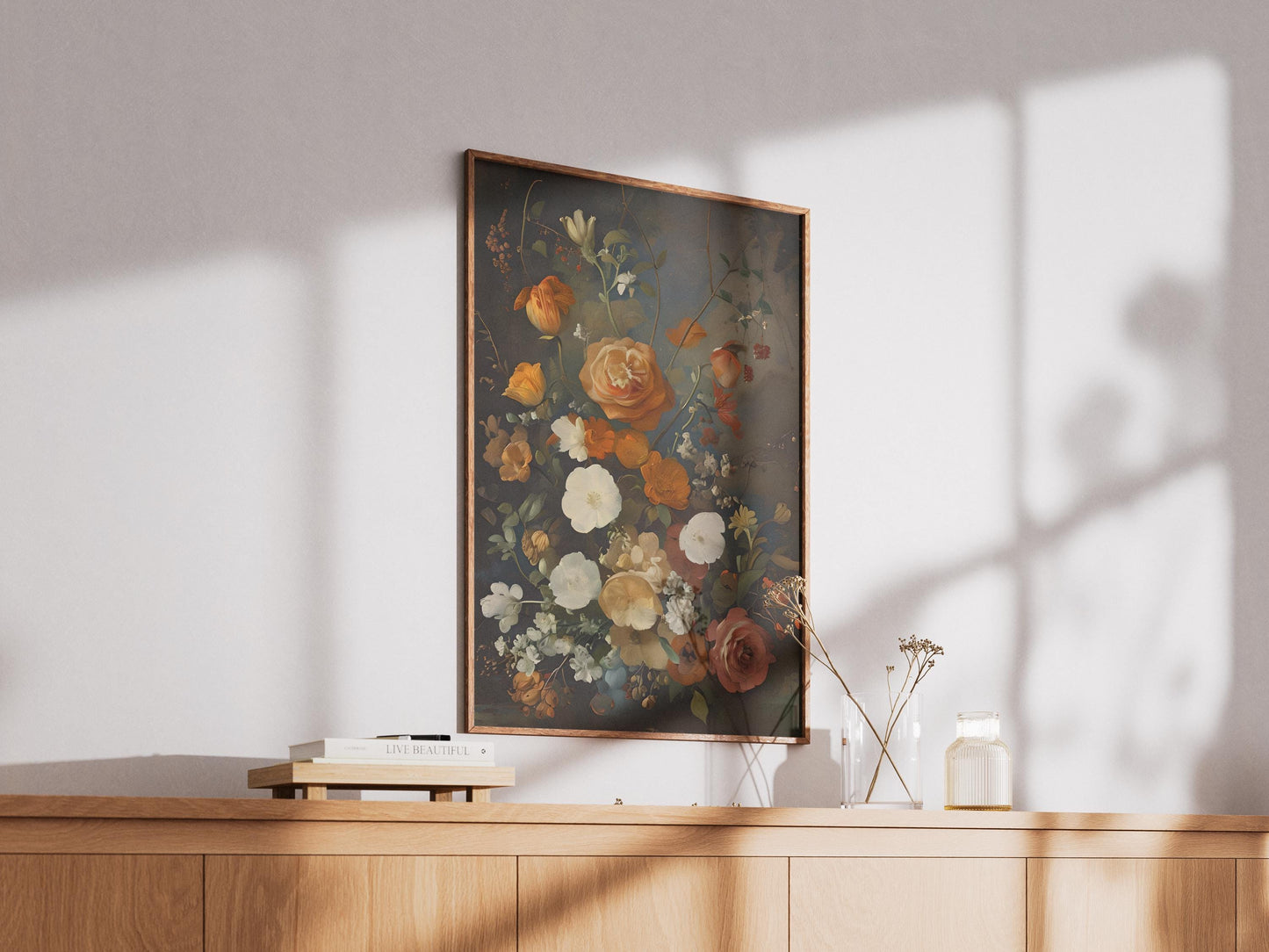 Vintage Fall Floral Print: Moody Autumn Botanical Art (Digital Download))