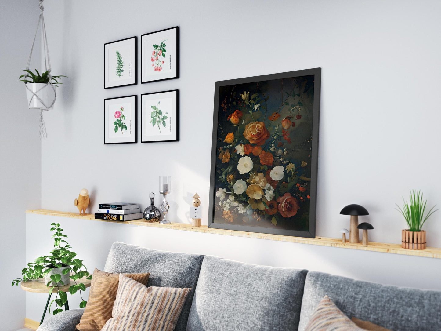 Vintage Fall Floral Print: Moody Autumn Botanical Art (Digital Download))