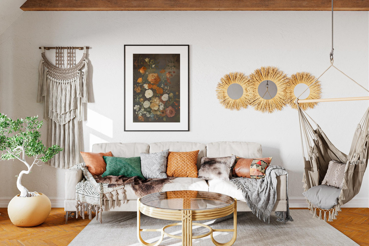 Vintage Fall Floral Print: Moody Autumn Botanical Art (Digital Download))