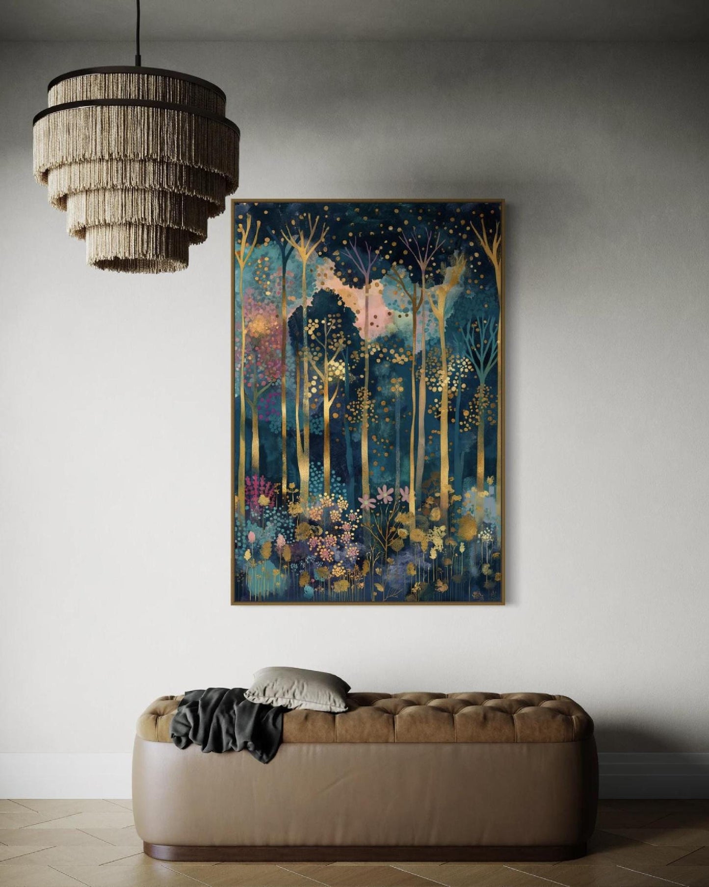 Gustav Klimt Inspired Forest Print: Luxury Autumn Home Decor