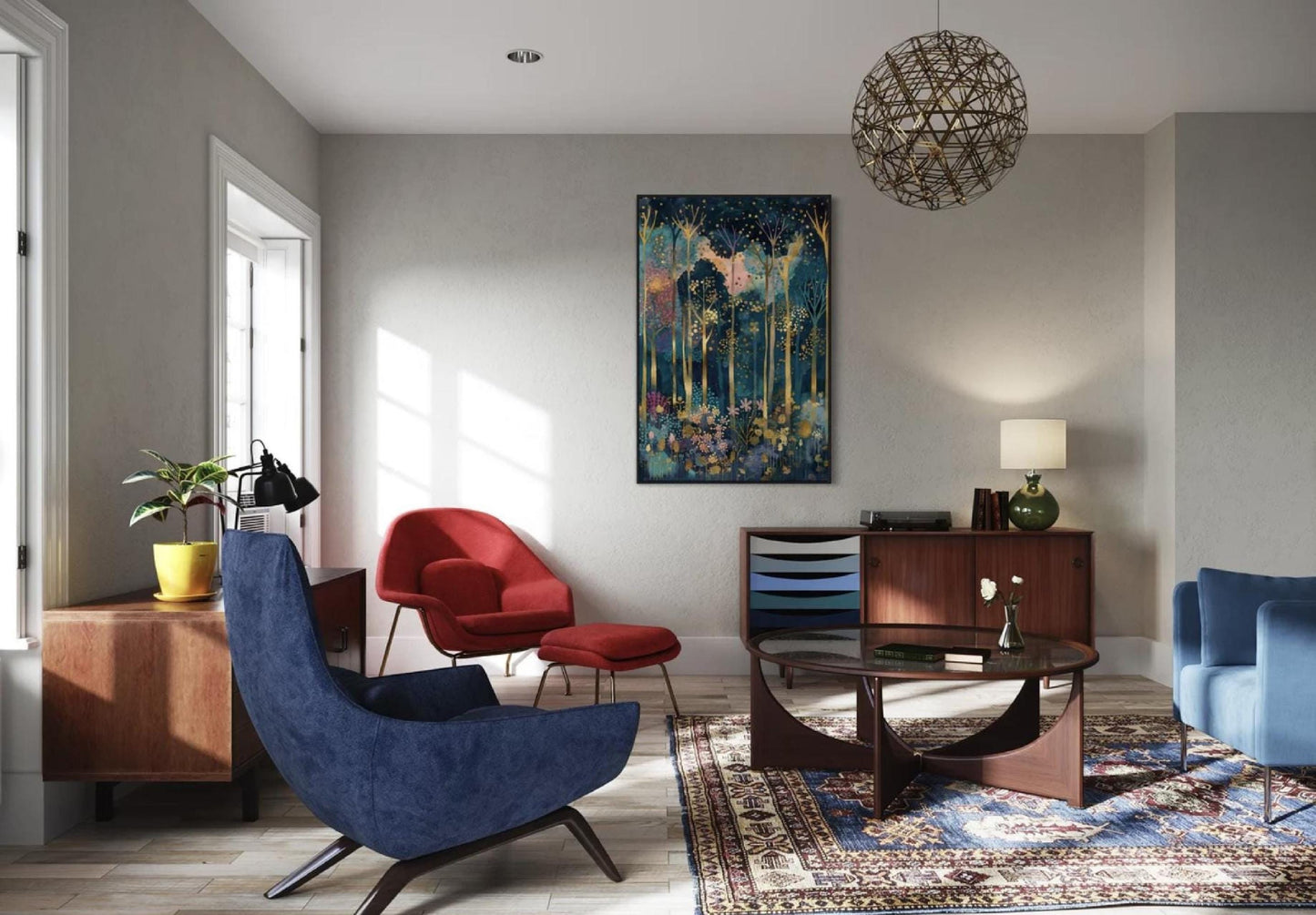 Gustav Klimt Inspired Forest Print: Luxury Autumn Home Decor