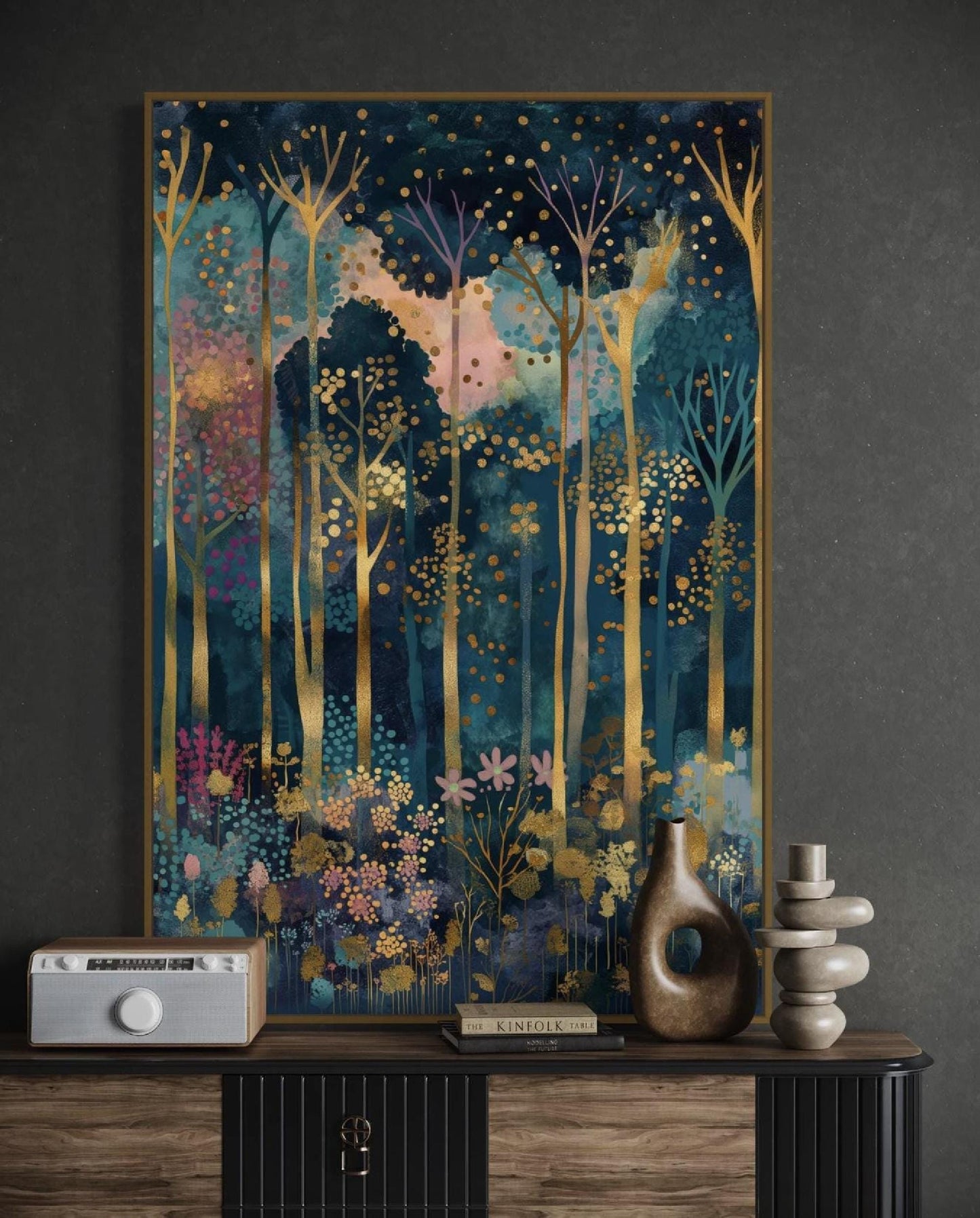 Gustav Klimt Inspired Forest Print: Luxury Autumn Home Decor