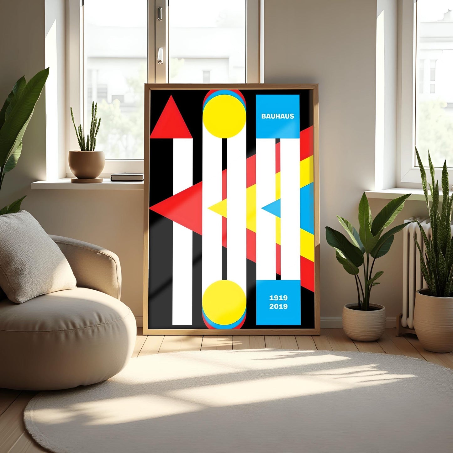 Bauhaus Centenary 1919-2019 Poster, Minimalist Art Print, Modern Art Wall Decor