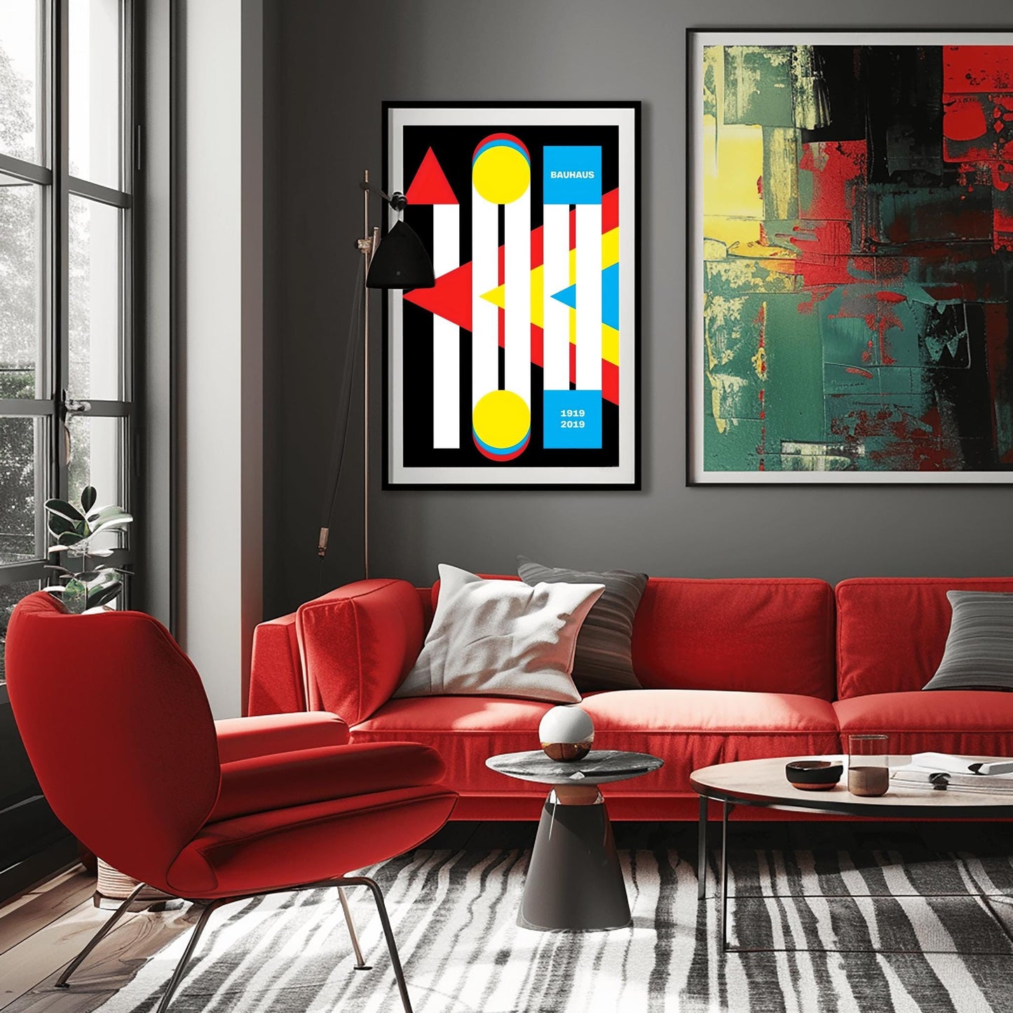 Bauhaus Centenary 1919-2019 Poster, Minimalist Art Print, Modern Art Wall Decor
