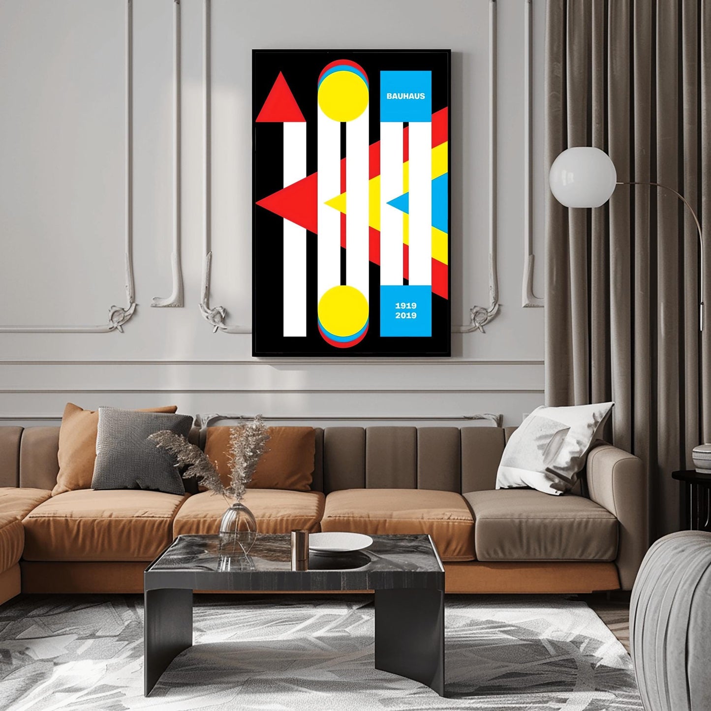 Bauhaus Centenary 1919-2019 Poster, Minimalist Art Print, Modern Art Wall Decor