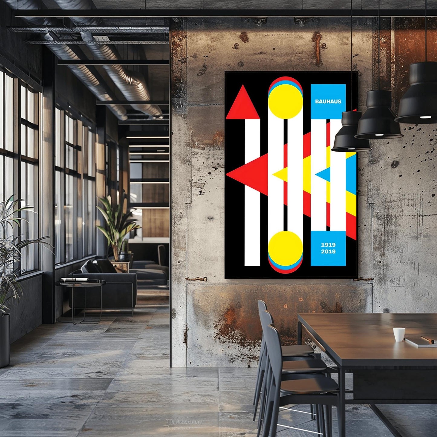 Bauhaus Centenary 1919-2019 Poster, Minimalist Art Print, Modern Art Wall Decor