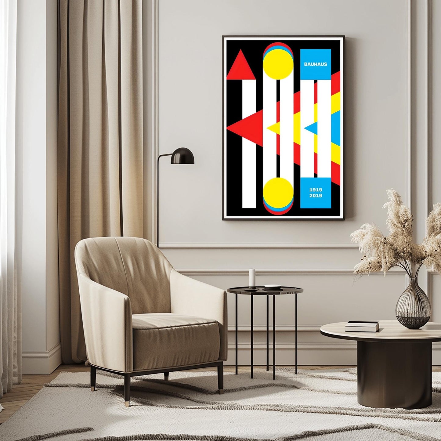 Bauhaus Centenary 1919-2019 Poster, Minimalist Art Print, Modern Art Wall Decor