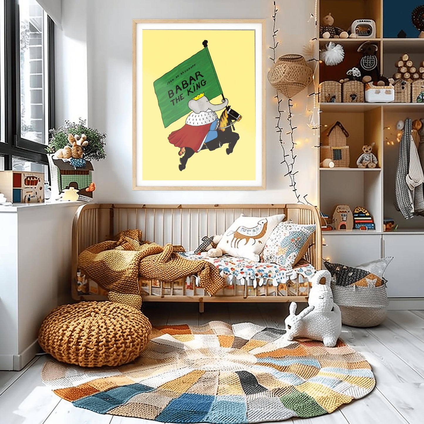 Babar The King Poster, Classic Children's Book Art, Whimsical Nursery Decor